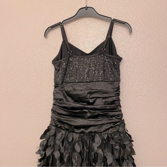 Weissman dance costume 6787 That Man black Feather Leaf High Low dress adult MC - Picture 5 of 15
